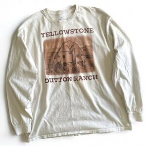 Yellowstone Thrashed Dutton Ranch Shirt XL Grunge Distressed Worn Western Cowboy